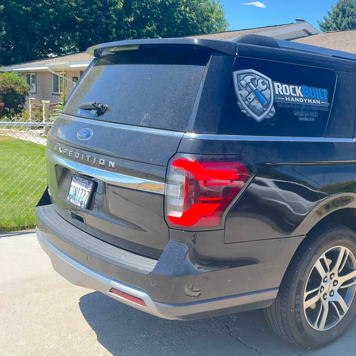 The lettered RockBuilt Expedition parked in a driveway